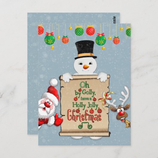 Weihnachts-Weihnachtskarte grüßt Weihnachts-Postka Postkarte (Vorne/Hinten)