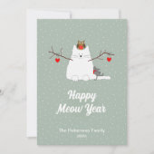 Weihnachts-Weihnachtskarte "Happy Meow Year" Feiertagskarte (Vorderseite)