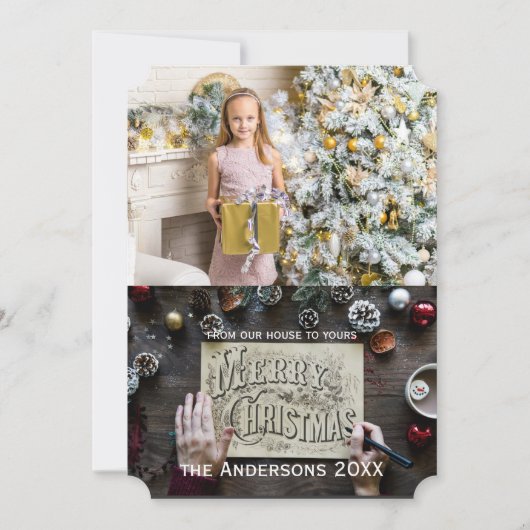 Weihnachts-Weihnachtskarte hinzufügen Ihr Foto Feiertagskarte (Vorderseite)