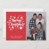 Weihnachts-Weihnachtskarte in Rot und Weiß Sterne Einladung (Vorderseite)