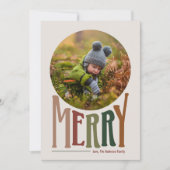 Weihnachts-Weihnachtskarte Merry und Retro (Vorderseite)