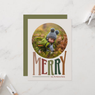 Weihnachts-Weihnachtskarte Merry und Retro