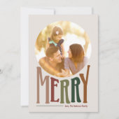 Weihnachts-Weihnachtskarte Merry und Retro (Vorderseite)