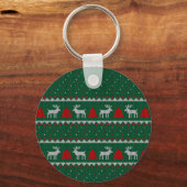 Weihnachts-Weihnachtskarte mit geneigtem Pullover Schlüsselanhänger (Rückseite)