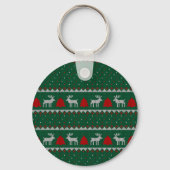 Weihnachts-Weihnachtskarte mit geneigtem Pullover Schlüsselanhänger (Rückseite)