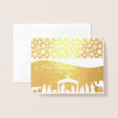 Weihnachts-Weihnachtskarte mit individuellem Foto Folienkarte (Vorderseite mit Umschlag)