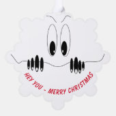 Weihnachts-Weihnachtskarte mit Neugier Augen Ornament Karte (Rückseite)