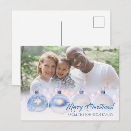 Weihnachts-Weihnachtskarte mit Silberbaummöbeln Postkarte (Vorne/Hinten)