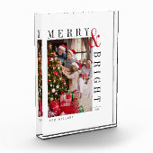 Weihnachts-Weihnachtskarte Moderne Drehbuchaufenth Fotoblock (Links)