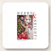 Weihnachts-Weihnachtskarte Moderne Drehbuchaufenth Getränkeuntersetzer (Vorderseite)