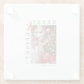 Weihnachts-Weihnachtskarte Moderne Drehbuchaufenth Glasuntersetzer (Rückseite)