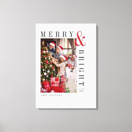 Weihnachts-Weihnachtskarte Moderne Drehbuchaufenth Leinwanddruck (Vorderseite)