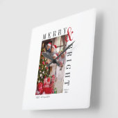 Weihnachts-Weihnachtskarte Moderne Drehbuchaufenth Quadratische Wanduhr (Winkel)