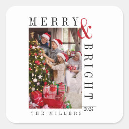 Weihnachts-Weihnachtskarte Moderne Drehbuchaufenth Quadratischer Aufkleber