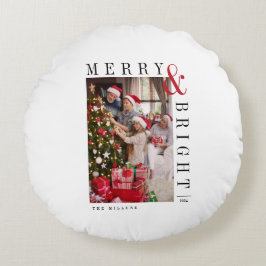 Weihnachts-Weihnachtskarte Moderne Drehbuchaufenth Rundes Kissen