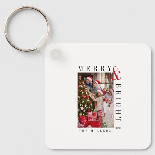 Weihnachts-Weihnachtskarte Moderne Drehbuchaufenth Schlüsselanhänger (Vorderseite)