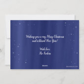 Weihnachts-Weihnachtskarte, Navy Blue Gold Feiertagskarte (Rückseite)