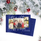 Weihnachts-Weihnachtskarte, Navy Blue Gold Feiertagskarte