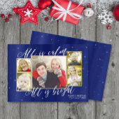 Weihnachts-Weihnachtskarte, Navy Blue Gold Feiertagskarte