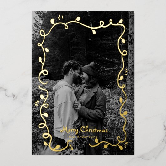 Weihnachts-Weihnachtskarte Niedliches Foto Folien Feiertagskarte (Vorderseite)