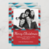 Weihnachts-Weihnachtskarte Rot & Blau Feiertagskarte (Vorne/Hinten)