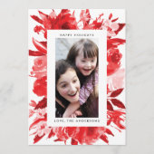 Weihnachts-Weihnachtskarte Rote Flora Feiertagskarte (Vorderseite)