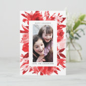 Weihnachts-Weihnachtskarte Rote Flora Feiertagskarte (Stehend Vorderseite)