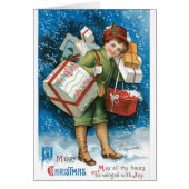 Weihnachts-Weihnachtskarte Snow Boy Geschenke Gesc (Vorne)