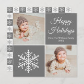 Weihnachts-Weihnachtskarte Snowflake Feiertagskarte (Vorne/Hinten)