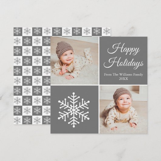 Weihnachts-Weihnachtskarte Snowflake Feiertagskarte (Vorne/Hinten)