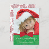 Weihnachts-Weihnachtskarte von Red Ribbon Einladung (Vorne/Hinten)