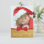 Weihnachts-Weihnachtskarte von Red Ribbon Einladung (Stehend Vorderseite)