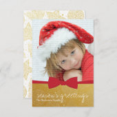 Weihnachts-Weihnachtskarte von Red Ribbon Einladung (Vorne/Hinten)