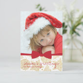 Weihnachts-Weihnachtskarte von Red Ribbon Einladung (Stehend Vorderseite)