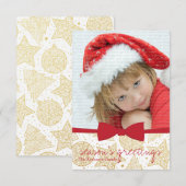 Weihnachts-Weihnachtskarte von Red Ribbon Einladung (Vorne/Hinten)