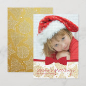 Weihnachts-Weihnachtskarte von Red Ribbon Einladung (Vorne/Hinten)