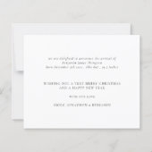 Weihnachts-Weihnachtskarten für Neugeborene Fotos (Rückseite)