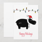 Weihnachts-Weihnachtskarten Hippo (Vorne/Hinten)
