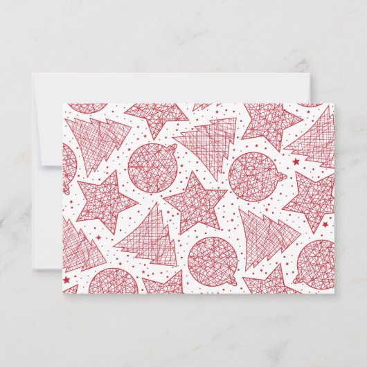 Weihnachts-Weihnachtskarten rot und weiß Einladung (Rückseite)