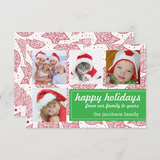 Weihnachts-Weihnachtskarten rot und weiß Einladung (Vorne/Hinten)