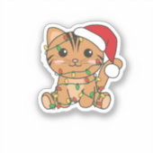 Weihnachts-Weihnachtskatzen Aufkleber (Vorderseite)