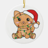 Weihnachts-Weihnachtskatzen Keramik Ornament (Vorne)