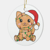 Weihnachts-Weihnachtskatzen Keramik Ornament (Links)