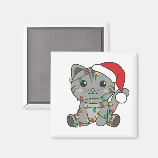 Weihnachts-Weihnachtskatzen Magnet (Vorderseite/Rückseite)
