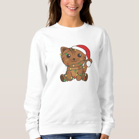 Weihnachts-Weihnachtskatzen Sweatshirt (Vorderseite)