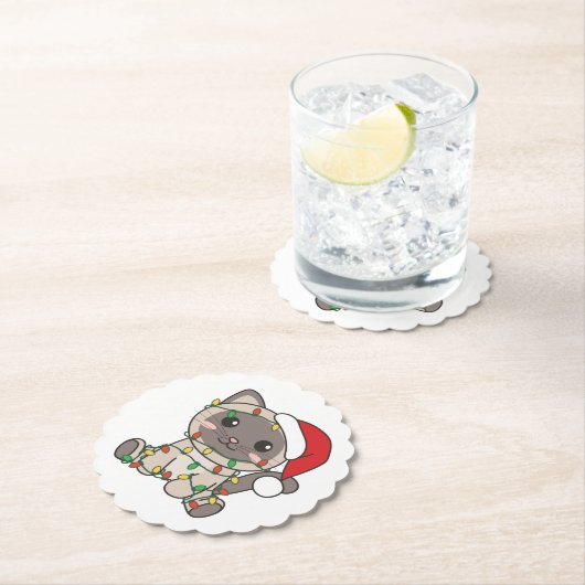 Weihnachts-Weihnachtskatzen Untersetzer (Vor Ort)