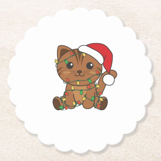 Weihnachts-Weihnachtskatzen Untersetzer (Vorderseite)