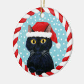 Weihnachts-Weihnachtskatzenschmuck Keramik Ornament (Links)