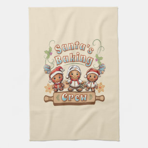 Weihnachts-Weihnachtskekse in der Crew Geschirrtuch