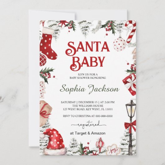 Weihnachts-Weihnachtskinder-Kinderdusche Einladung (Vorderseite)